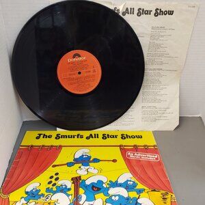1982 vinyl vintage SMURF album record looked ok cover & paper sleeve worn